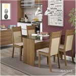 Assistência Técnica e Garantia do produto Conjunto Sala de Jantar Mesa Tampo em Vidro 4 Cadeiras Marina Madesa Rustic/Pérola