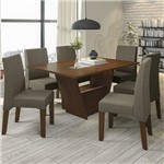 Assistência Técnica e Garantia do produto Conjunto Sala de Jantar Mesa Tampo MDF/Vidro e 6 Cadeiras Zattar Kappesberg Marrom Walnut