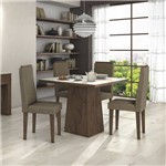 Assistência Técnica e Garantia do produto Conjunto Sala de Jantar Mesa Tampo MDF/Vidro Off White Nevada 4 Cadeiras Dafne Móveis Lopas