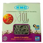 Assistência Técnica e Garantia do produto Corrente KMC 116 X10L Prata Index Semi-vazada 10.V