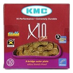 Assistência Técnica e Garantia do produto Corrente Kmc X10 Ti-n Gold / Dourado 116 Elos - 10v