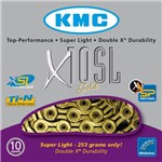 Assistência Técnica e Garantia do produto Corrente Kmc X10sl Gold / Dourado 116 Elos - Vazada - 10v
