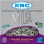 Assistência Técnica e Garantia do produto Corrente Kmc X10sl Silver / Prata 116 Elos - Vazada - 10v