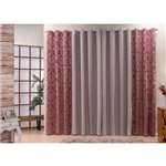 Assistência Técnica e Garantia do produto Cortina Glamour com Tecido Jacquard para Quarto ou Sala Varão 3,00 Largura X 2,80 Altura Vermelha 2