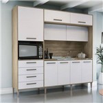 Assistência Técnica e Garantia do produto Cozinha Compacta 9 Portas 4 Gavetas com Tampo G780 Kappesberg Nogal/Branco