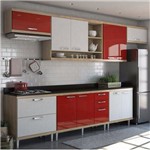 Assistência Técnica e Garantia do produto Cozinha Completa 8 Peças Sicília S1T Multimóveis Argila/Vermelho/ Branco