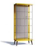 Assistência Técnica e Garantia do produto Cristaleira com Espelho, LED e 2 Portas em Vidro Tiffany Retrô Imcal Amarelo