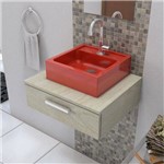 Assistência Técnica e Garantia do produto Cuba Pia de Apoio para Banheiro Croy Jully 35x35 Cm Marmorite Vermelho