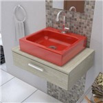 Assistência Técnica e Garantia do produto Cuba Pia de Apoio para Banheiro Croy Nice 44 Cm Marmorite Vermelho