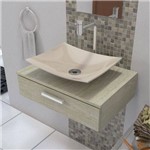 Assistência Técnica e Garantia do produto Cuba Pia de Apoio para Banheiro e Lavabo Modelo Folha Bege