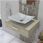 Assistência Técnica e Garantia do produto Cuba Pia de Apoio para Banheiro e Lavabo Modelo Folha Cinza