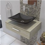 Assistência Técnica e Garantia do produto Cuba Pia de Apoio para Banheiro e Lavabo Modelo Folha Preta