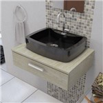 Assistência Técnica e Garantia do produto Cuba Pia de Apoio para Banheiro Modelo Albani 50cm Marmorite Preto