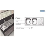 Assistência Técnica e Garantia do produto Cuba Sobrep Aco Inox 304 Ba 116x50 2c Sf