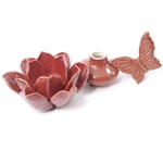 Assistência Técnica e Garantia do produto Decoração de Cerâmica Flor Irerê e Peça Mirim Vermelha