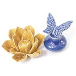 Assistência Técnica e Garantia do produto Decoração de Cerâmica Mirim Azul e Flor Irerê Amarela