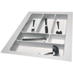 Assistência Técnica e Garantia do produto Divisória e Organizadores de Talheres Branco para Gavetas de Cozinha - 6 Divisões - 33,5 X 46,5cm a 41,5 X 51,5cm - Modelo 10101