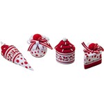 Assistência Técnica e Garantia do produto Enfeite de Árvore Cupcakes em Tecido, 4 Unidades - Christmas Traditions