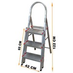 Assistência Técnica e Garantia do produto Escada Banqueta Alumínio 3 Degraus Duplos Reforçada 120 KG