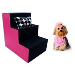 Assistência Técnica e Garantia do produto Escada para Cães e Gatos 3 Degraus - Courino Rosa e Carpete