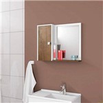 Assistência Técnica e Garantia do produto Espelheira para Banheiro 1 Porta 2 Prateleiras Gênova Móveis Bechara Branco/Madeira Rústica