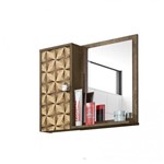 Assistência Técnica e Garantia do produto Espelheira para Banheiro 1 Porta 2 Prateleiras Gênova Móveis Bechara Madeira Rústica/3D