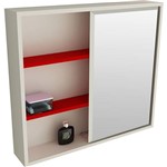 Assistência Técnica e Garantia do produto Espelheira para Banheiro 1527 (60x58x15cm) Branco/Vermelho - Tomdo