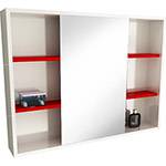 Assistência Técnica e Garantia do produto Espelheira para Banheiro 1538 (60x80x15cm) Branco/Vermelho - Tomdo