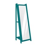 Assistência Técnica e Garantia do produto Espelho de Chão com 2 Prateleiras Retrô 161cmx50cm Movelbento Turquesa
