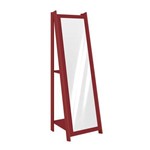 Assistência Técnica e Garantia do produto Espelho de Chão com 2 Prateleiras Retrô 161cmx50cm Movelbento Vermelho