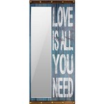 Assistência Técnica e Garantia do produto Espelho Love Is All You Need Moldura Madeira 200x90cm Azul - Oldway