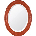 Assistência Técnica e Garantia do produto Espelho Oval Bisotê 26275 (66x85cm) Vermelho Luxo - Ornamental Design