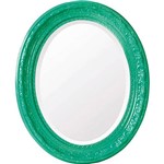 Assistência Técnica e Garantia do produto Espelho Oval Bisotê 26755 (41x50cm) Verde Esmeralda - Ornamental Design