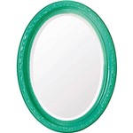 Assistência Técnica e Garantia do produto Espelho Oval Bisotê 26756 (25x37cm) Verde Esmeralda - Ornamental Design