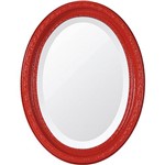 Assistência Técnica e Garantia do produto Espelho Oval Bisotê 26278 (25x37cm) Vermelho Luxo - Ornamental Design