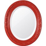Assistência Técnica e Garantia do produto Espelho Oval Bisotê 26282 (41x50cm) Vermelho Luxo - Ornamental Design