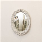 Assistência Técnica e Garantia do produto Espelho Oval Ornamental Classic 50cmx41cm Santa Luzia Branco Provençal