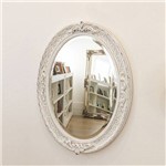 Assistência Técnica e Garantia do produto Espelho Oval Ornamental Classic 85cmx66cm Santa Luzia Branco Provençal