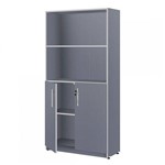 Assistência Técnica e Garantia do produto Estante para Escritório 2 Portas Luxo 162cm Plata Móveis Azul/Cinza