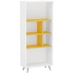 Assistência Técnica e Garantia do produto Estante Sidney 143,5cm Branco e Amarelo - Politorno Móveis