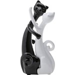 Assistência Técnica e Garantia do produto Estatueta Casal Gatos Namorando Cerâmica Preta/Branca 19,5cm - Prestige