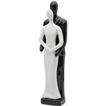 Assistência Técnica e Garantia do produto Estatueta Figurino de Casal Cerâmica Preta/Branca 30cm - Prestige