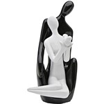 Assistência Técnica e Garantia do produto Estatueta Figurino de Casal Sentados Cerâmica Preta/Branca 23,5cm - Prestige