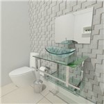 Assistência Técnica e Garantia do produto Gabinete de Vidro 60cm para Banheiro Sérvia - Fosco Incolor