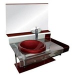Assistência Técnica e Garantia do produto Gabinete de Vidro 90cm para Banheiro + Torneira Monocomando Cascata + Válvula Click