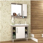 Assistência Técnica e Garantia do produto Gabinete para Banheiro Lavatório e Armário com Espelho 80cm Brisa Móveis Bosi Barrique/Branco
