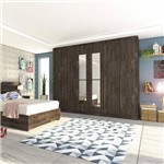 Assistência Técnica e Garantia do produto Guarda Roupa Casal 6 Portas com Espelho Sevilla Tcil Móveis Cumaru Rustic