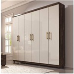 Assistência Técnica e Garantia do produto Guarda Roupa Casal 6 Portas 3 Gavetas Olimpo Tcil Móveis Cumaru Rustic/Off White