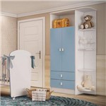 Assistência Técnica e Garantia do produto Guarda Roupa de Bebê 2 Portas 2 Gavetas com Cantoneira Baby Móveis Percasa Branco/Azul