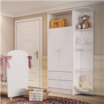 Assistência Técnica e Garantia do produto Guarda Roupa de Bebê 2 Portas 2 Gavetas com Cantoneira Baby Móveis Percasa Branco